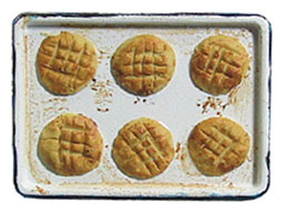 Dollhouse Miniature Cookies On Flow Blue Sheet